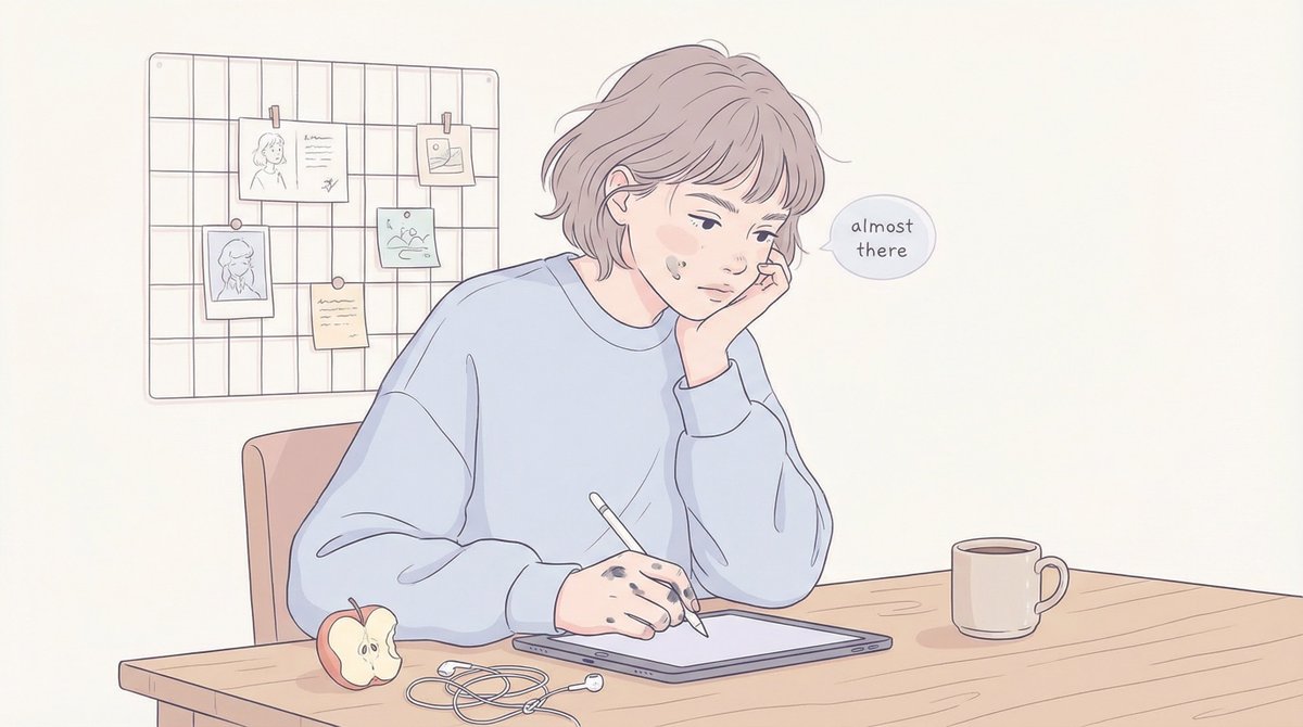 Cozy Minimal Line Art Character Study