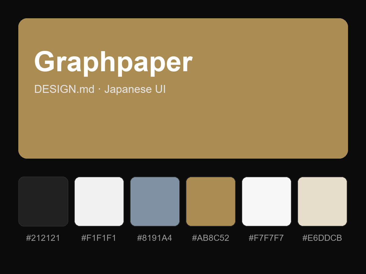 Graphpaper Style Design System (DESIGN.md, Japanese UI)