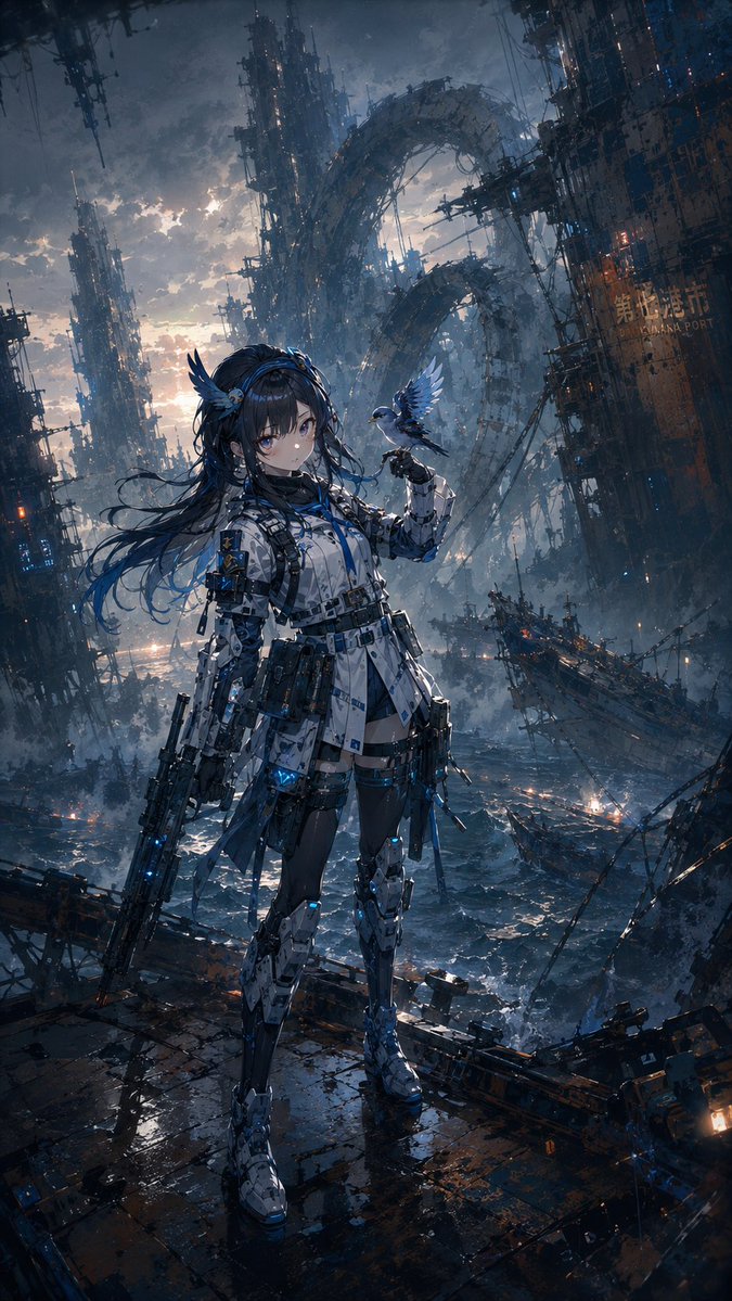 少女动漫插画未来海洋忧郁