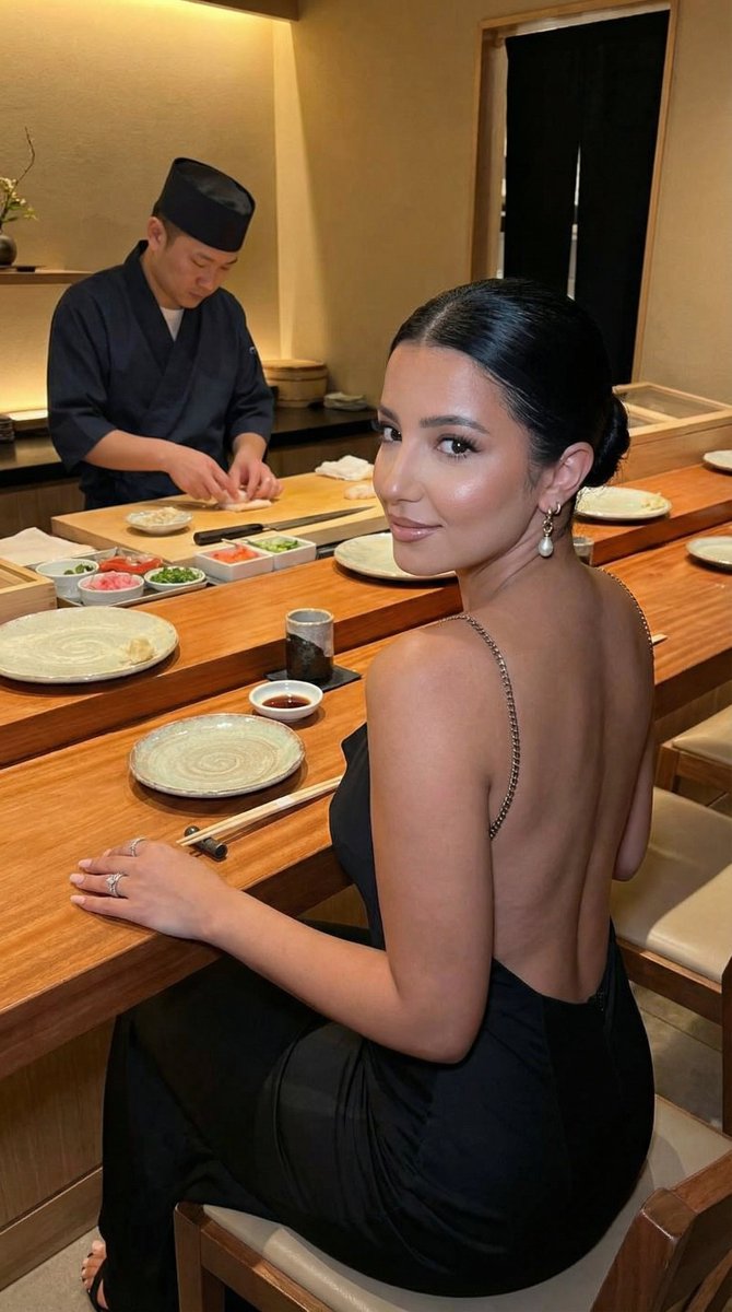 Luxury Omakase Sushi Bar Editorial Portrait (Image-to-Image)