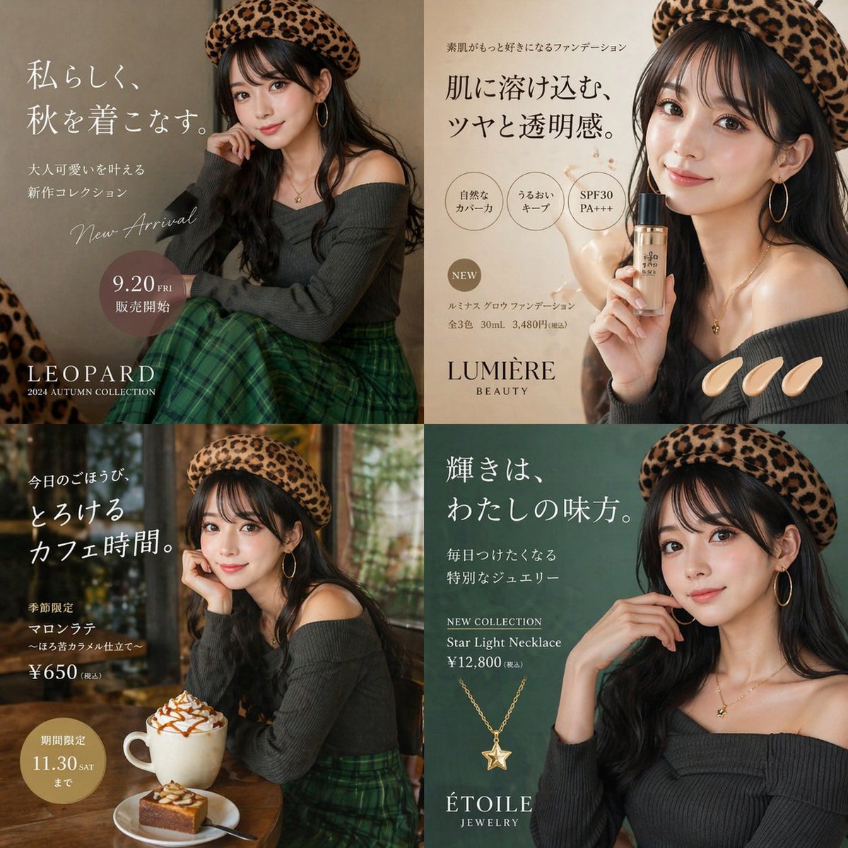 女性极简海报温暖咖啡馆优雅