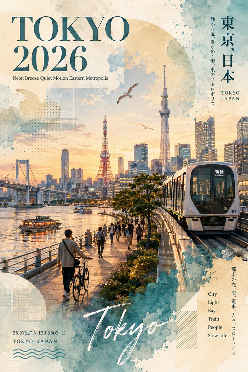 车水彩海报温暖黄昏