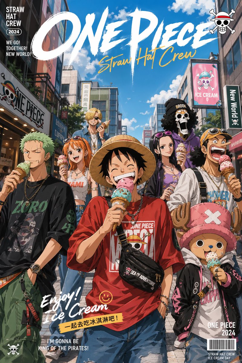 海贼王角色动漫海报街头城市高级