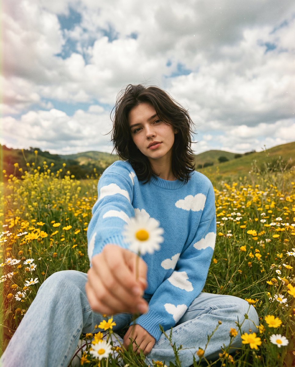 Cinematic Wildflower Field Portrait