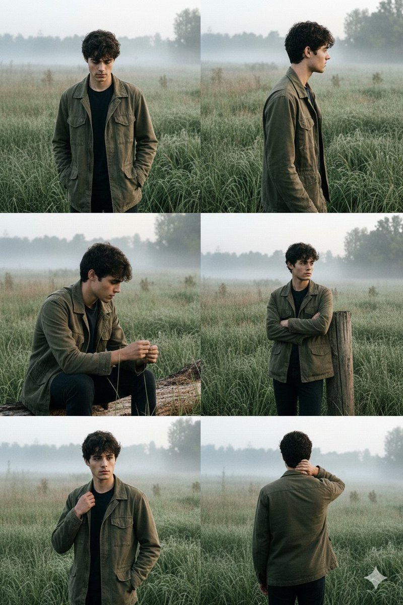 Contemplative Meadow Portrait Prompt (Identity Preservation)