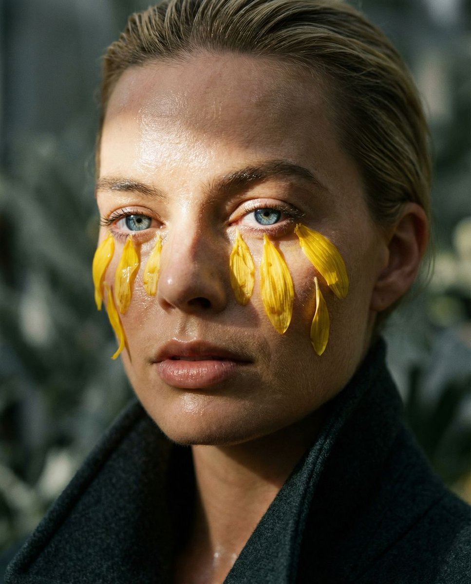 Macro Portrait with Organic Melancholy Aesthetic (JSON Format)