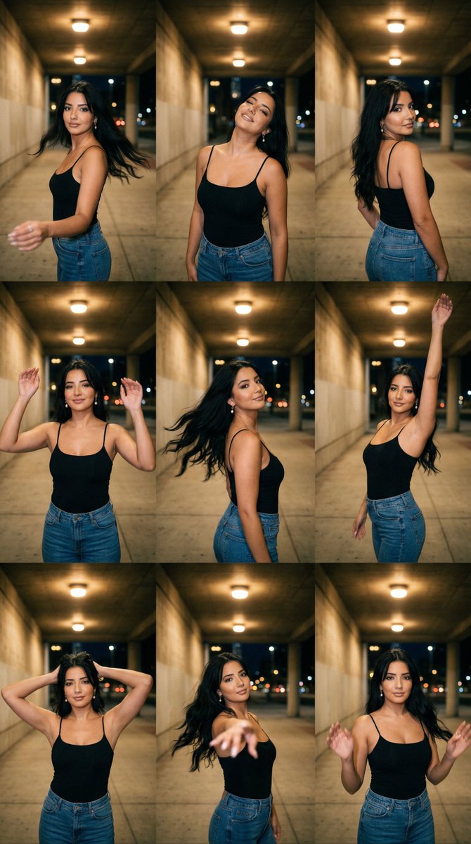 Urban Underpass Motion Portrait Series 3x3 Grid