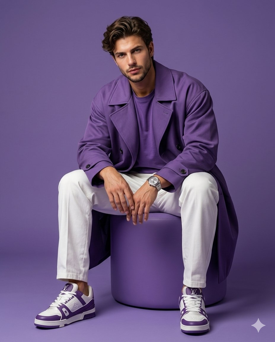 Monochromatic Purple Fashion Editorial