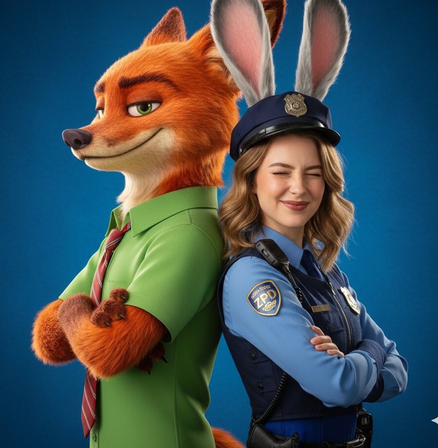 Hyper-Realistic Zootopia Cosplay Portrait with Identity Lock