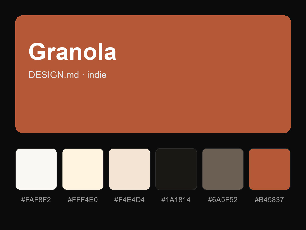 Granola Style Design System (Indie, DESIGN.md)