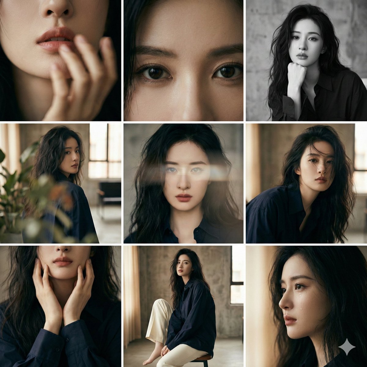 3x3 Editorial Photo Collage Contact Sheet Portrait