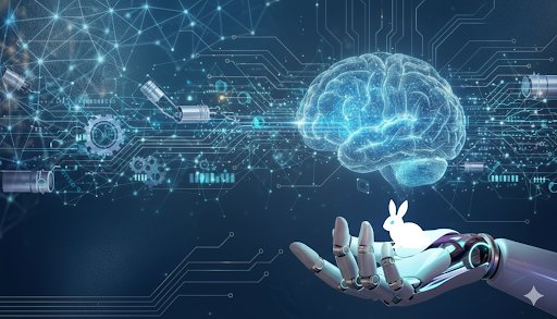 Physical AI Art with Rabbit Logo