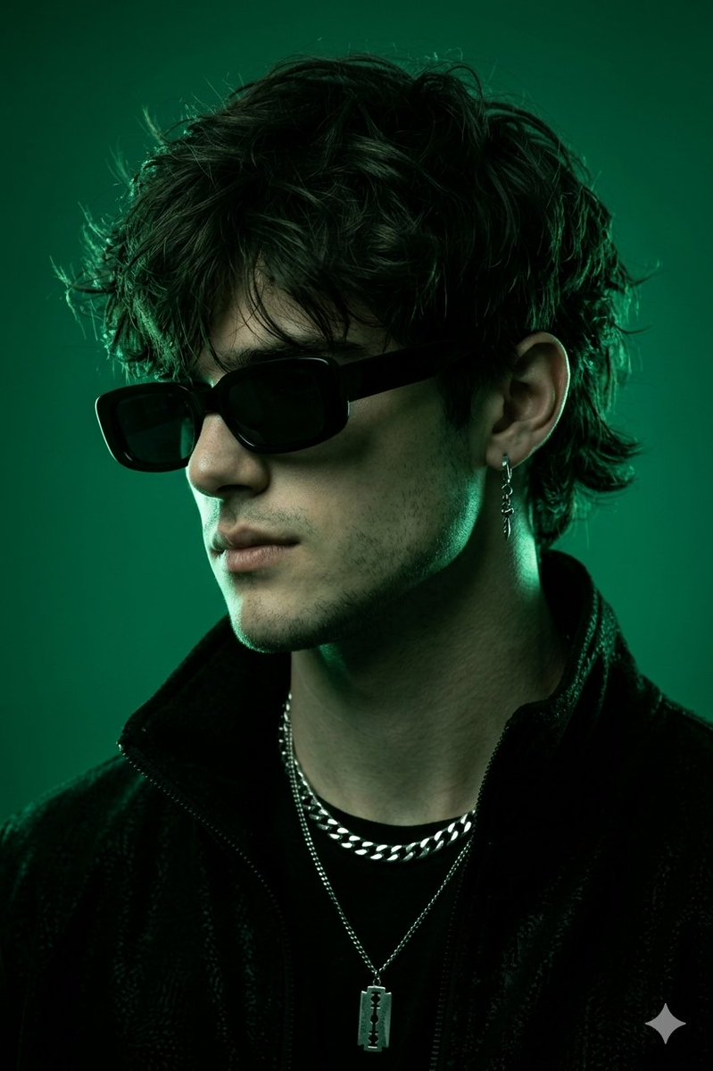 Emerald Monochromatic Male Portrait