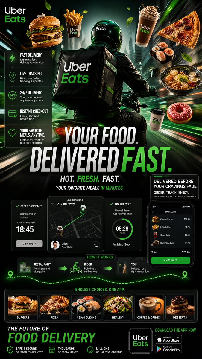 Food Delivery Cinematic Infographic