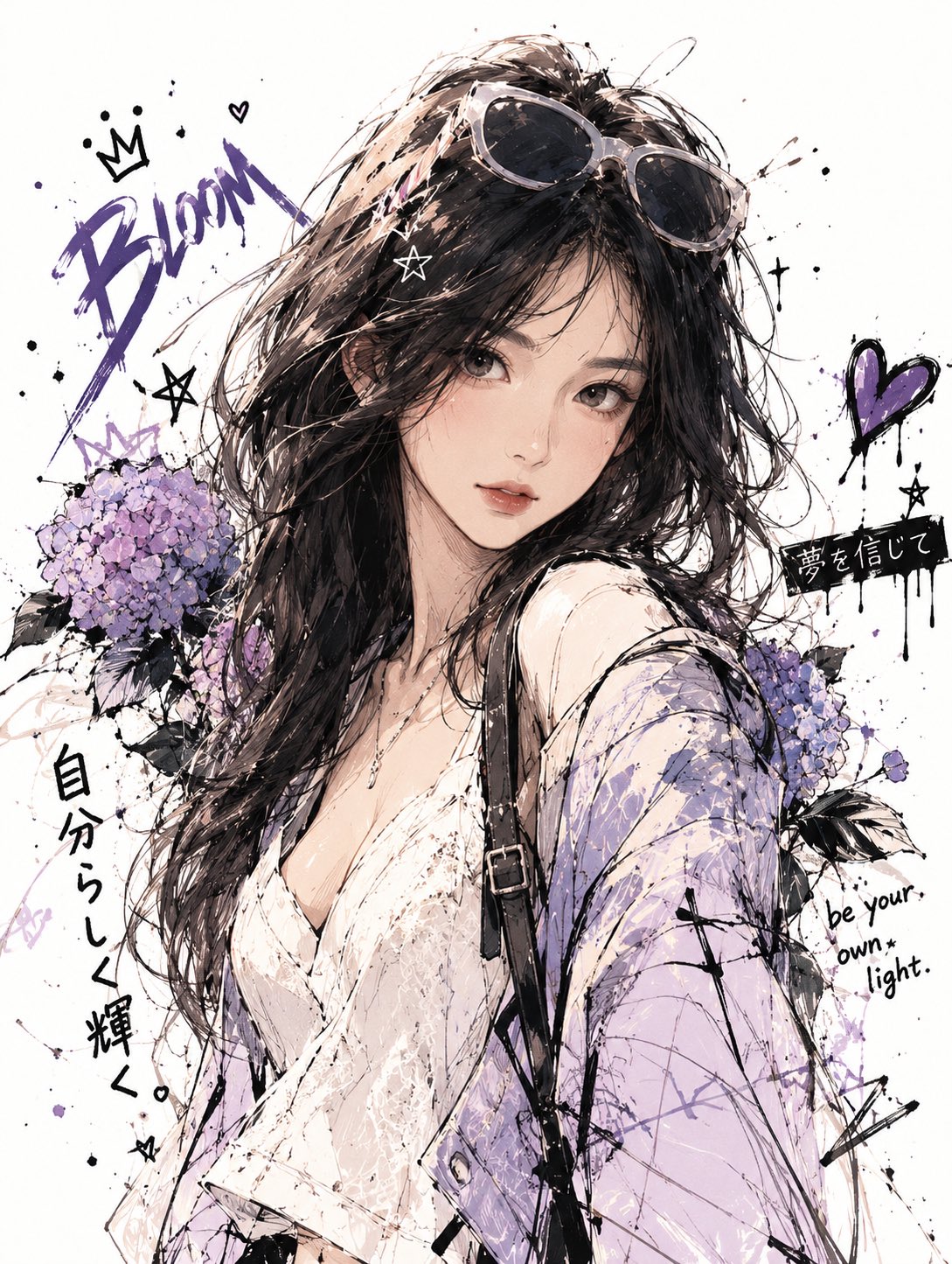 角色插画手绘氛围感