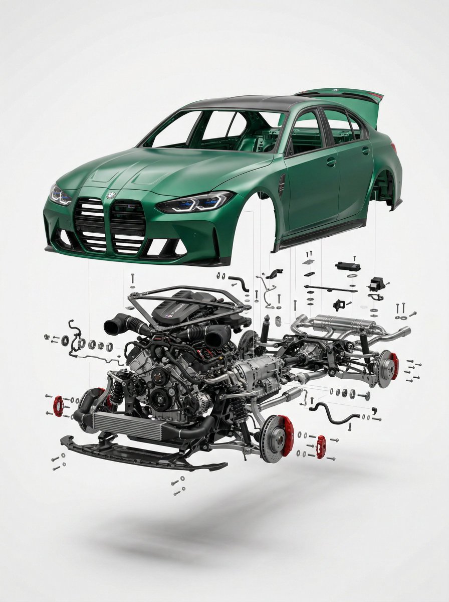 Exploded View Car Advertisement