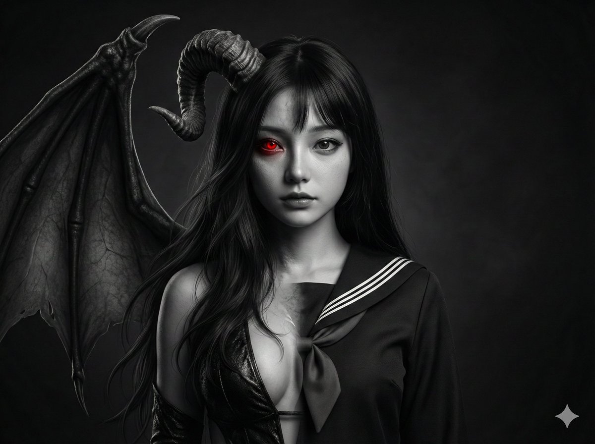 Human-Succubus Fusion Portrait Prompt