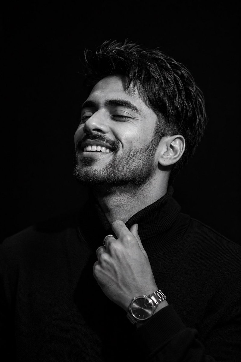 Monochrome Editorial Cinematic Portrait