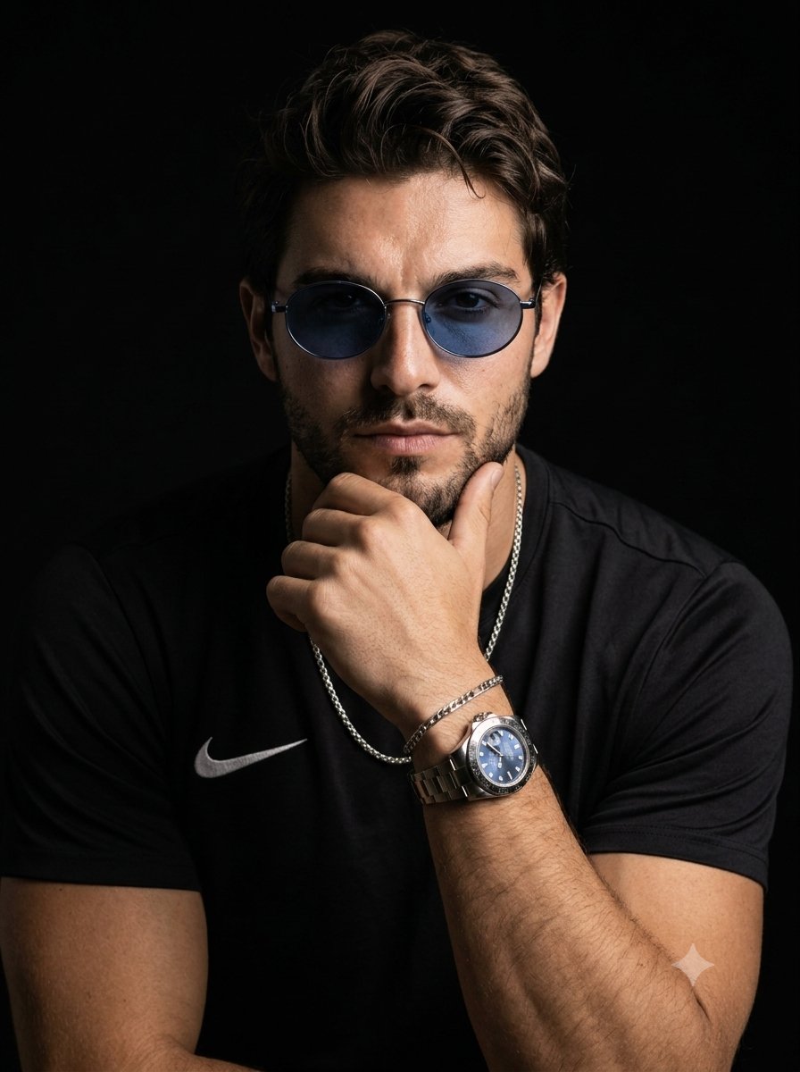 Moody Male Studio Portrait with Sunglasses