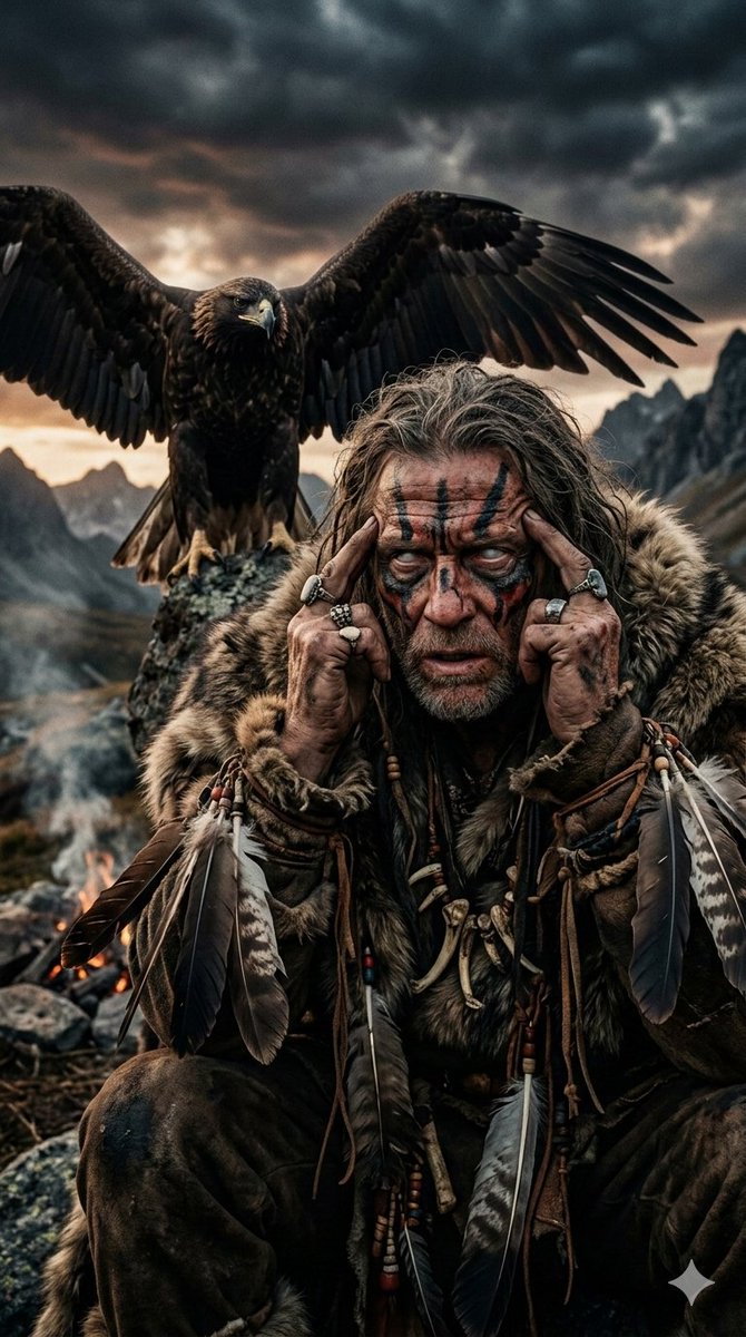 Prehistoric Shaman Bonded with Eagle Spirit
