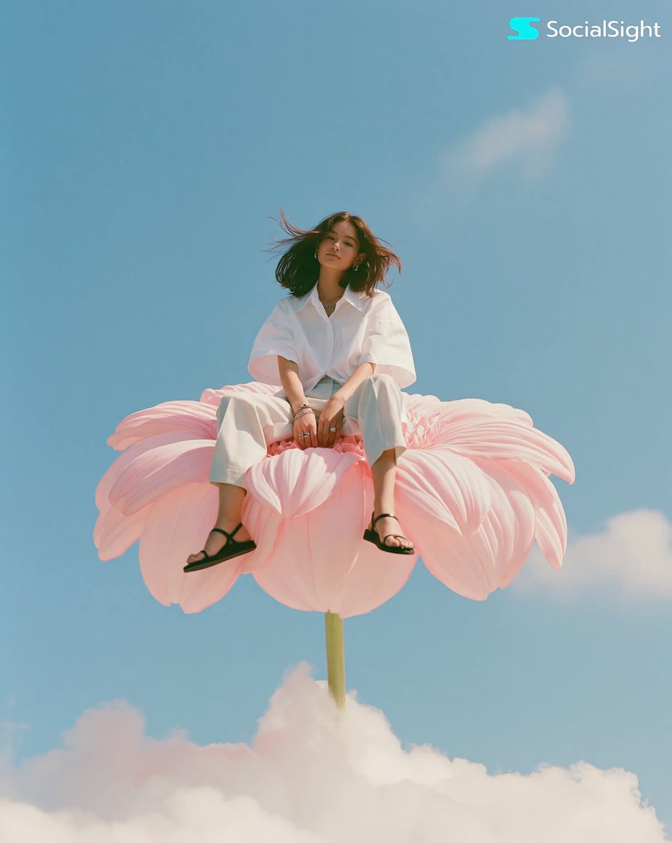 Cloud-Bloom Editorial Portrait