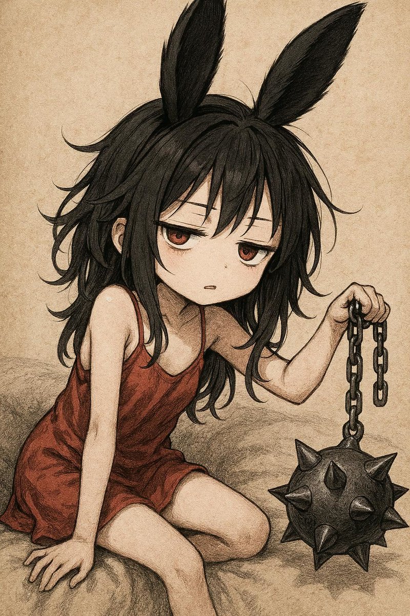 女性动漫插画复古暗黑