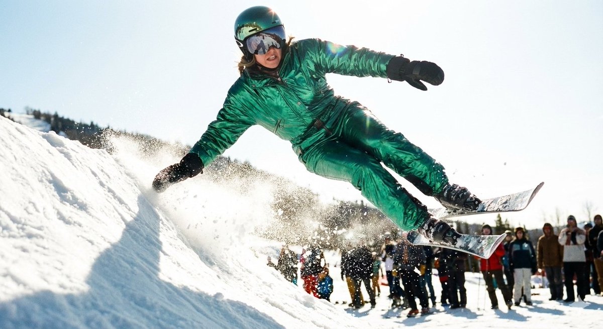Extreme Ski Jump Action Shot (Cinestill Film Style)