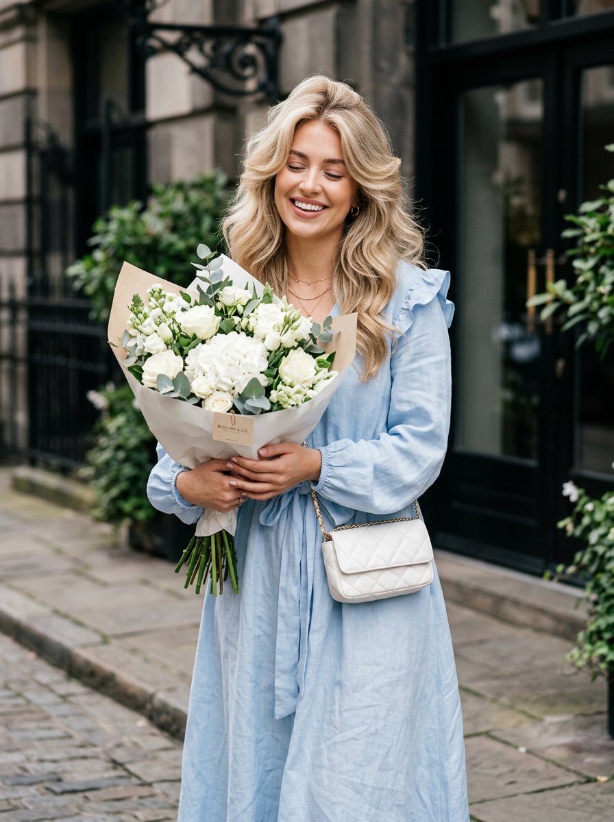 Lifestyle Fashion Bouquet Portrait