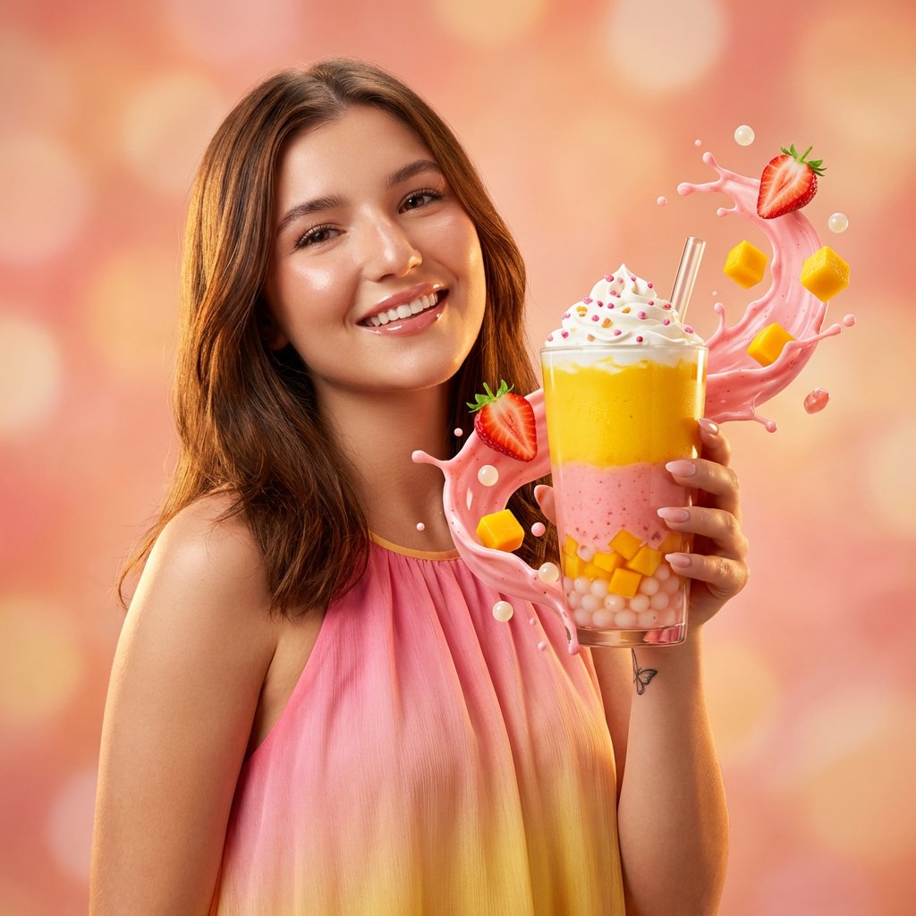 Commercial Beverage Ad for Layered Smoothie