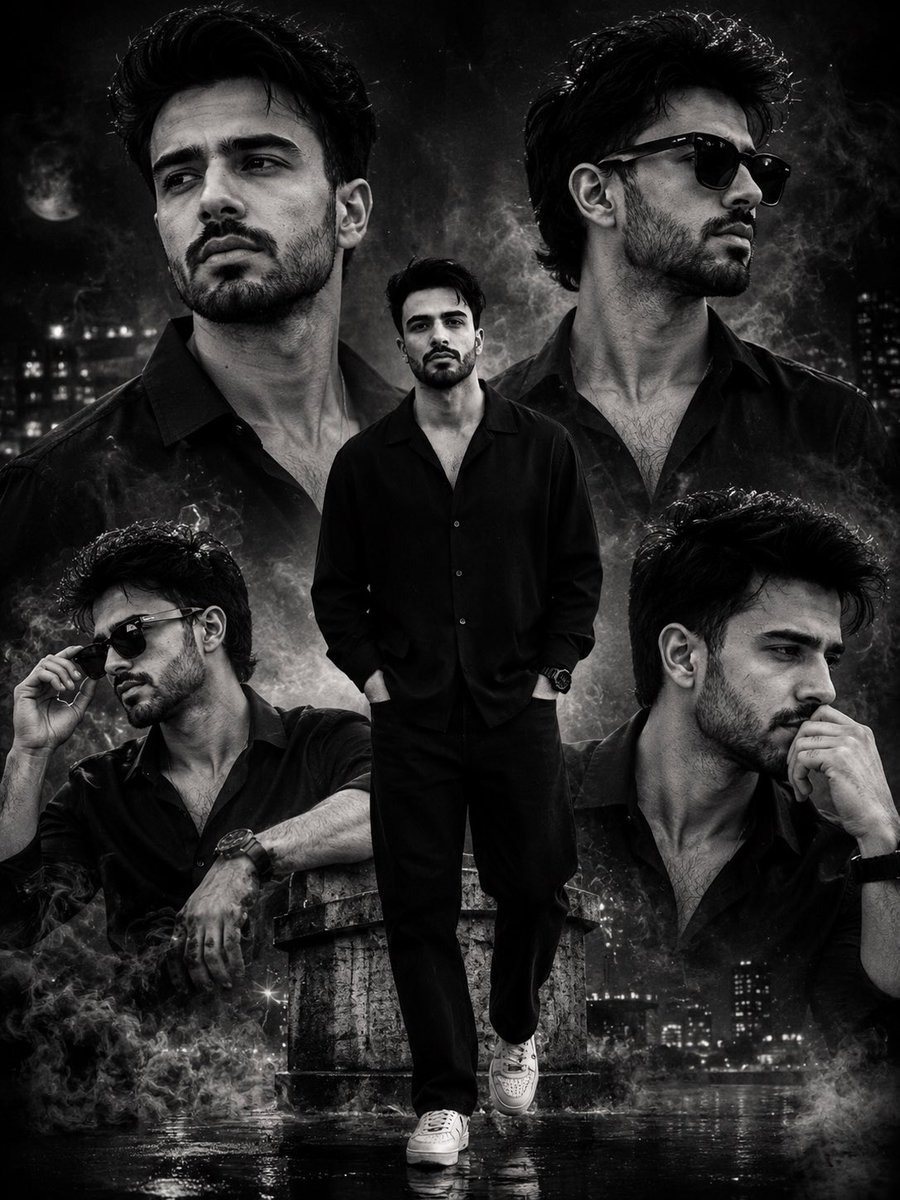 Cinematic Monochrome Portrait Collage