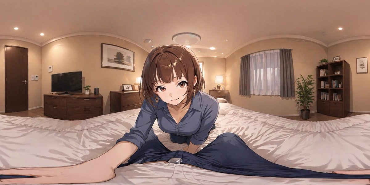 女性等距动漫卧室温暖