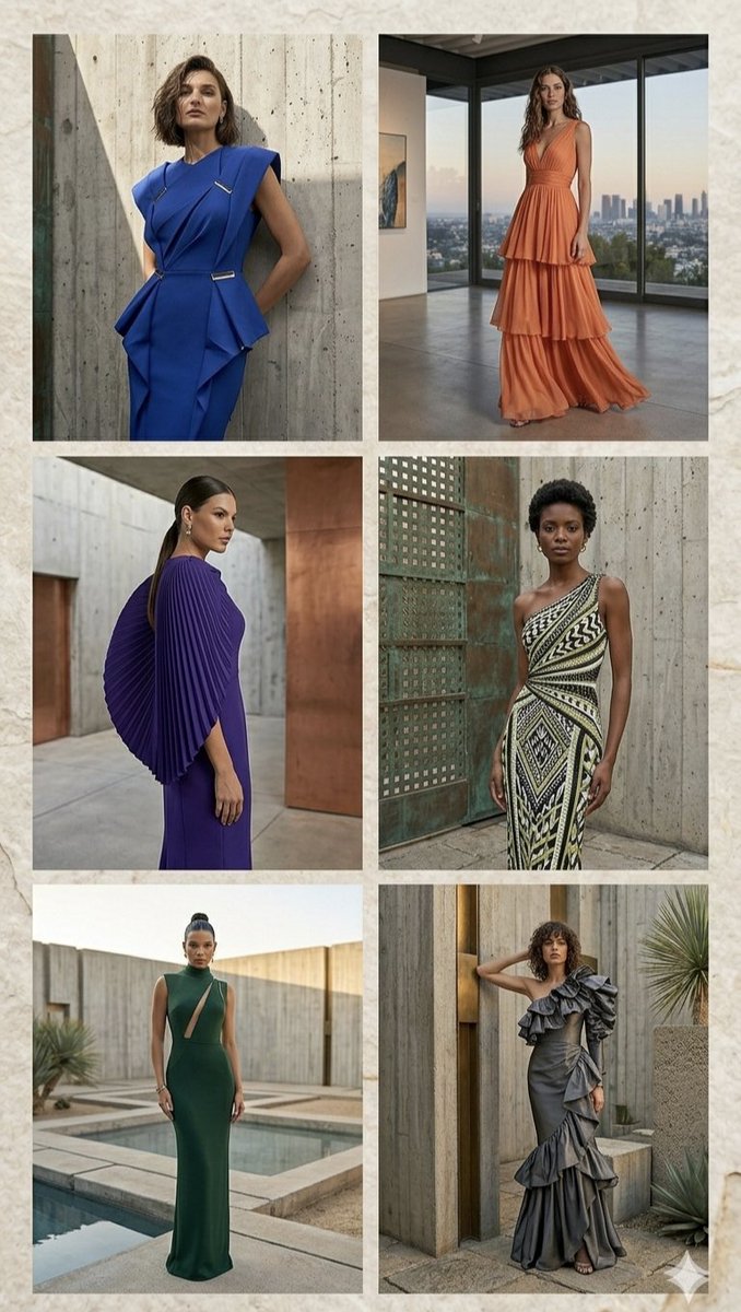 Architectural High-Fashion Gown Collage