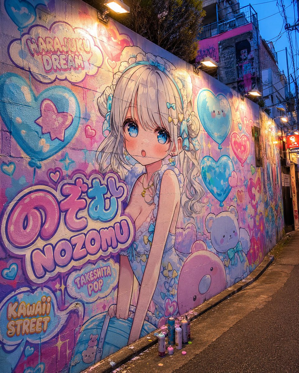 少女动漫涂鸦街头黄昏可爱