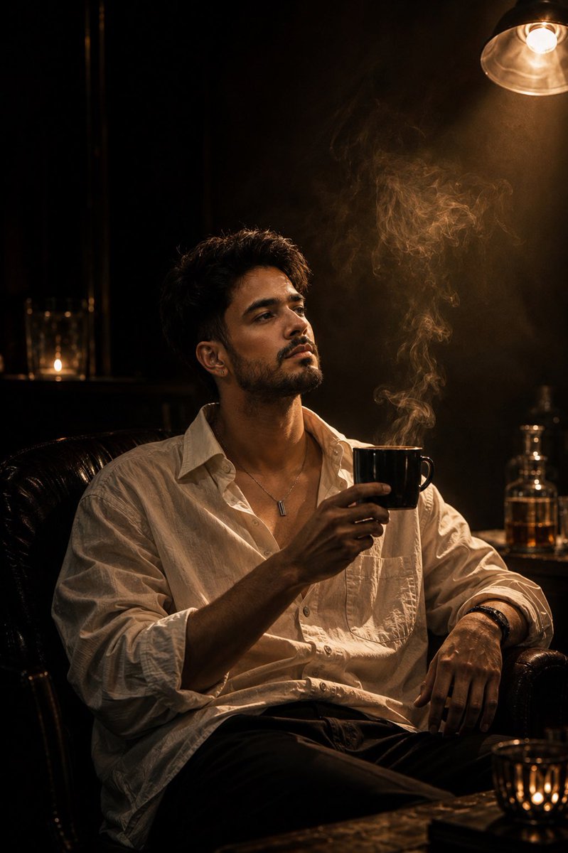 Luxury Whiskey Bar Introspective Portrait