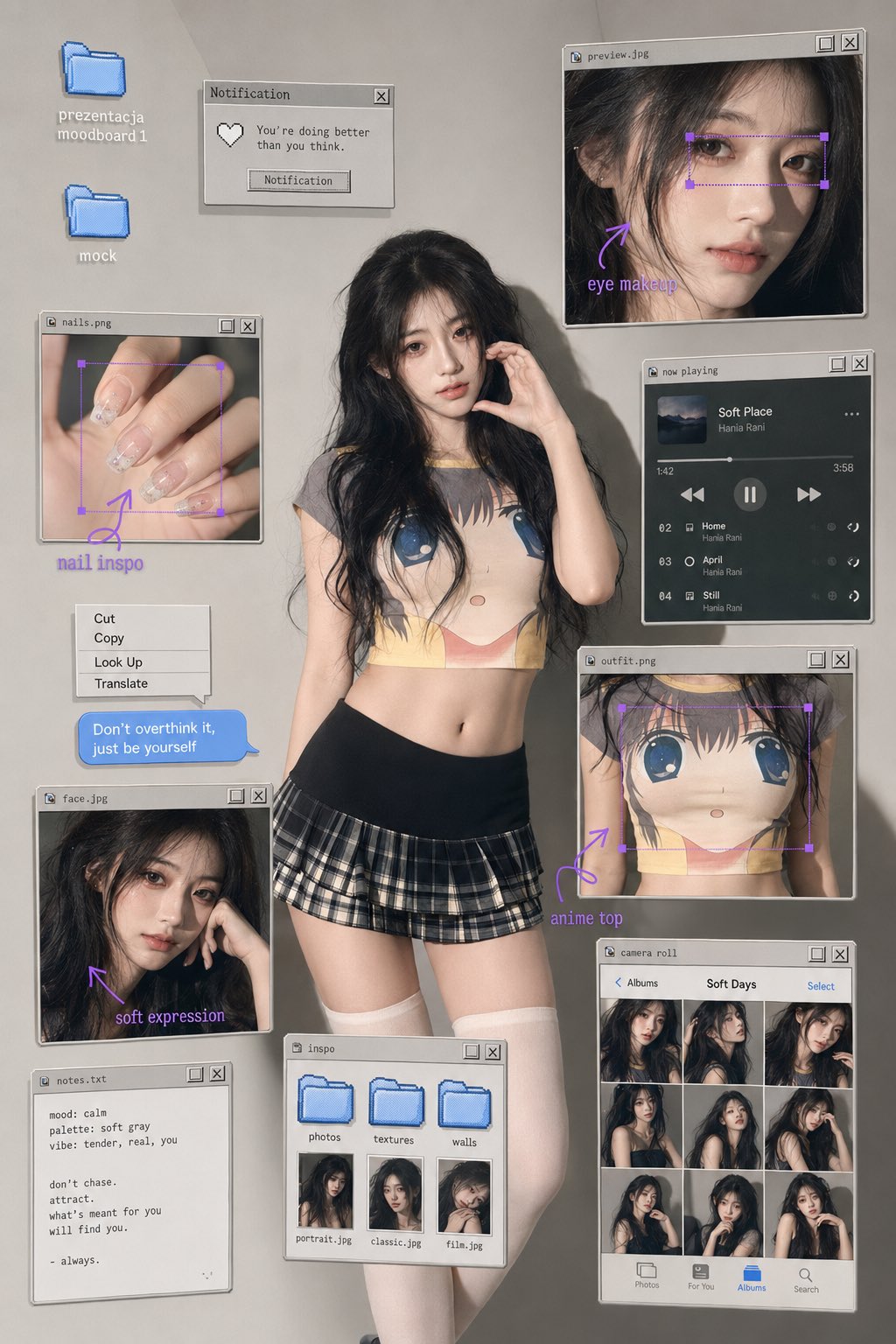 邻家女孩 数字标注风人像