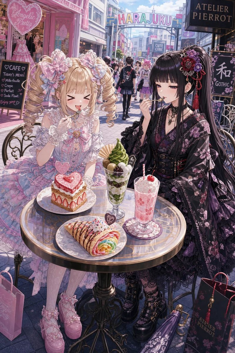 少女动漫插画街头梦幻可爱