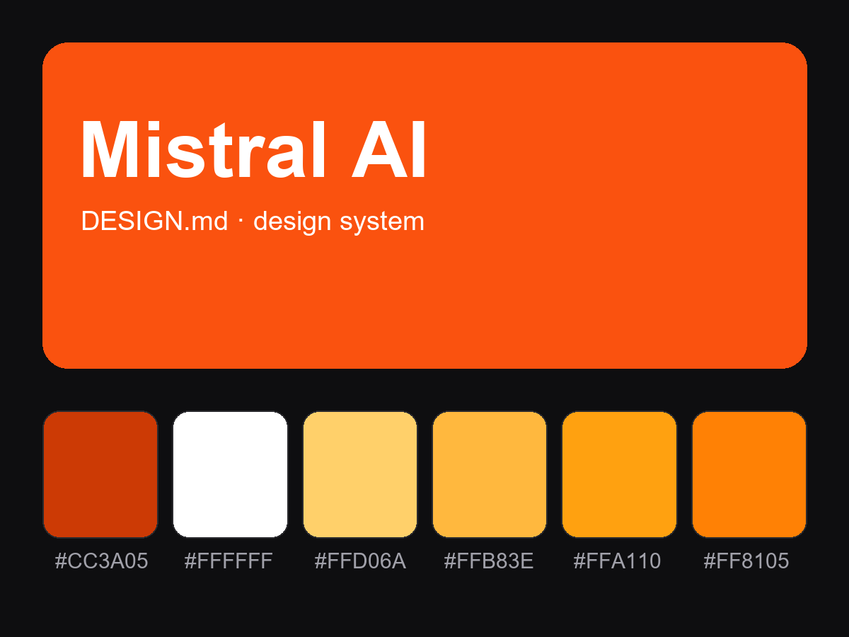 Mistral AI Style Design System (DESIGN.md)
