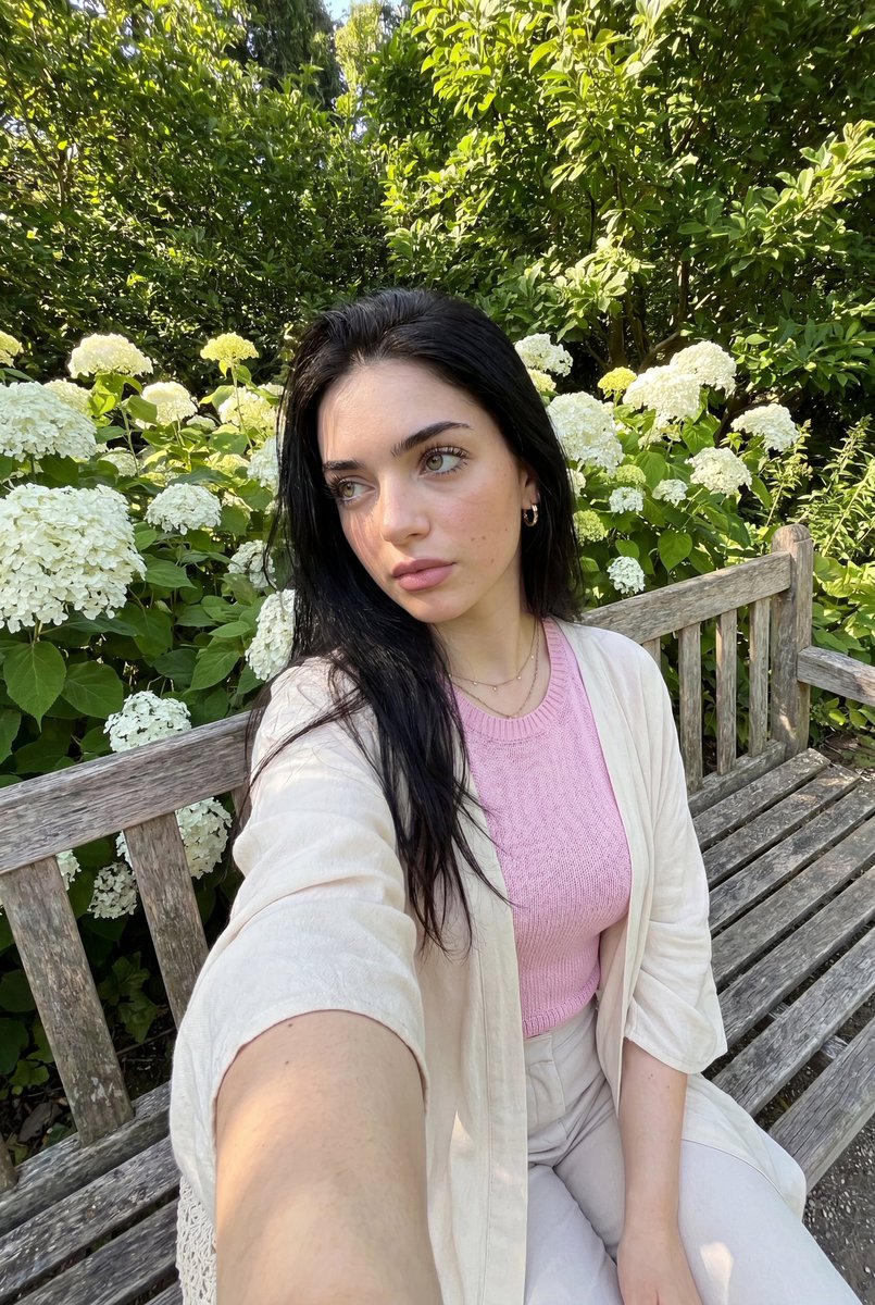 Realistic iPhone Selfie in Botanical Garden