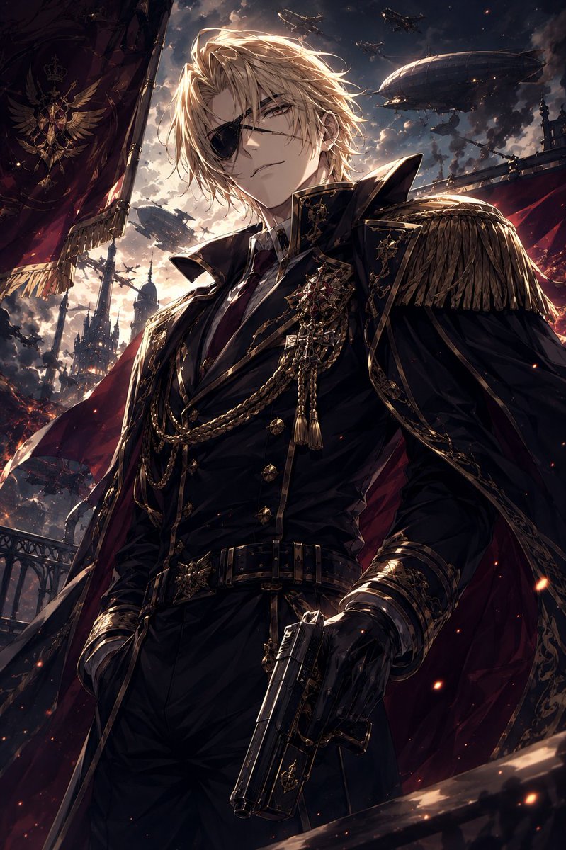 男性动漫插画暗黑黄昏
