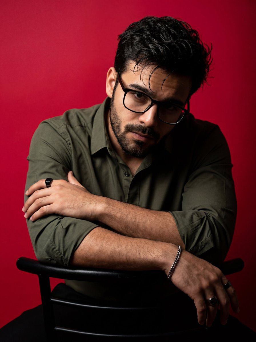 Dramatic High Contrast Studio Portrait