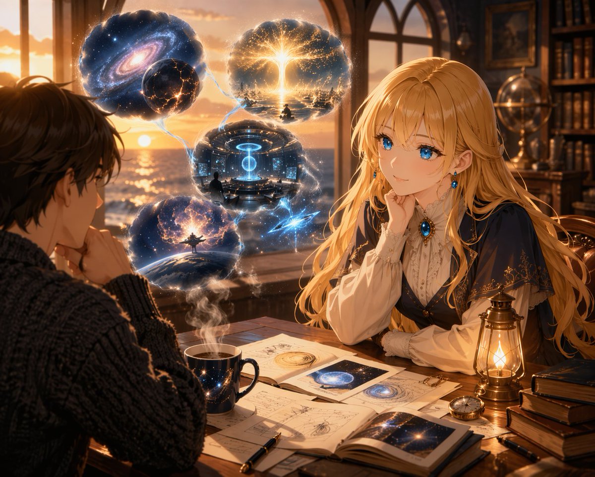角色动漫插画宇宙星空优雅