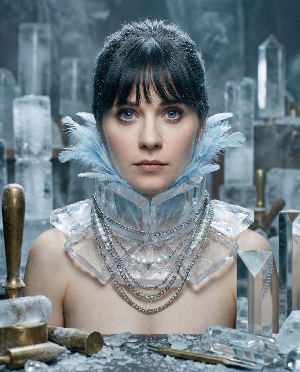 Glacial Avant-Garde Beauty Portrait