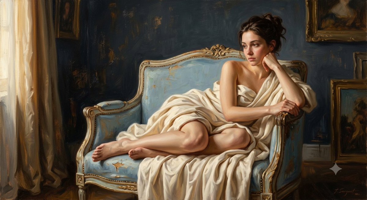 Melancholic Fine Art Oil Portrait