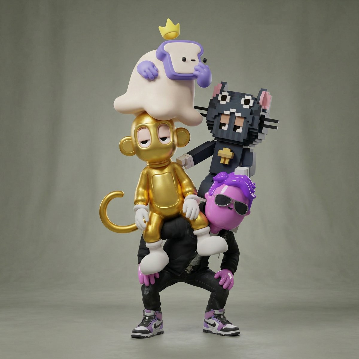 Awkward Stacked NFT Family Portrait