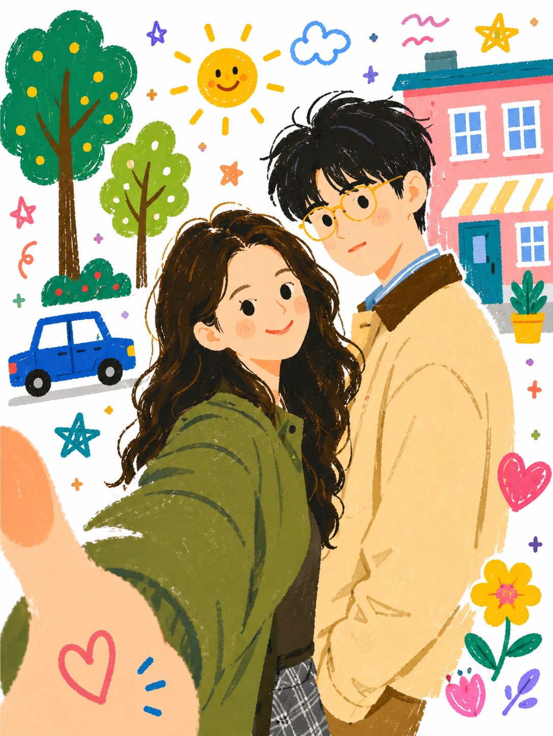 民间平面涂鸦风插图转换