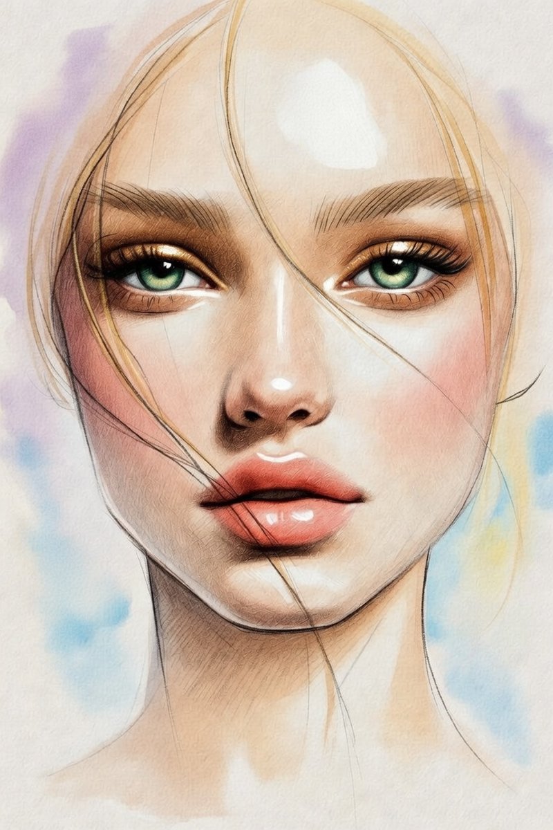Minimalist Pencil Sketch Portrait