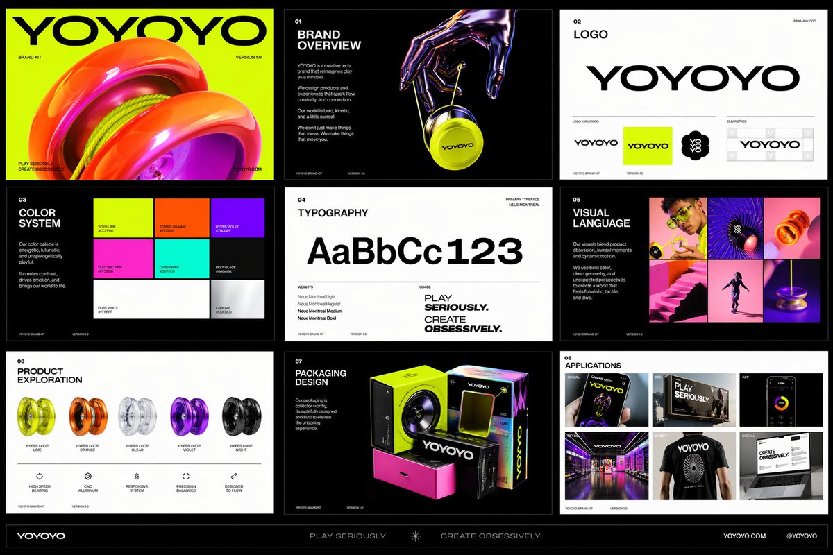 Polished multi-page (multiple images) brand kit for a company called