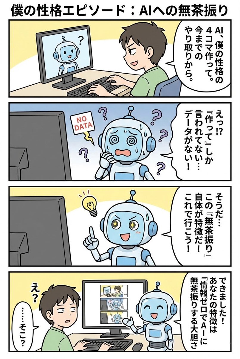 4-panel manga based on past interactions