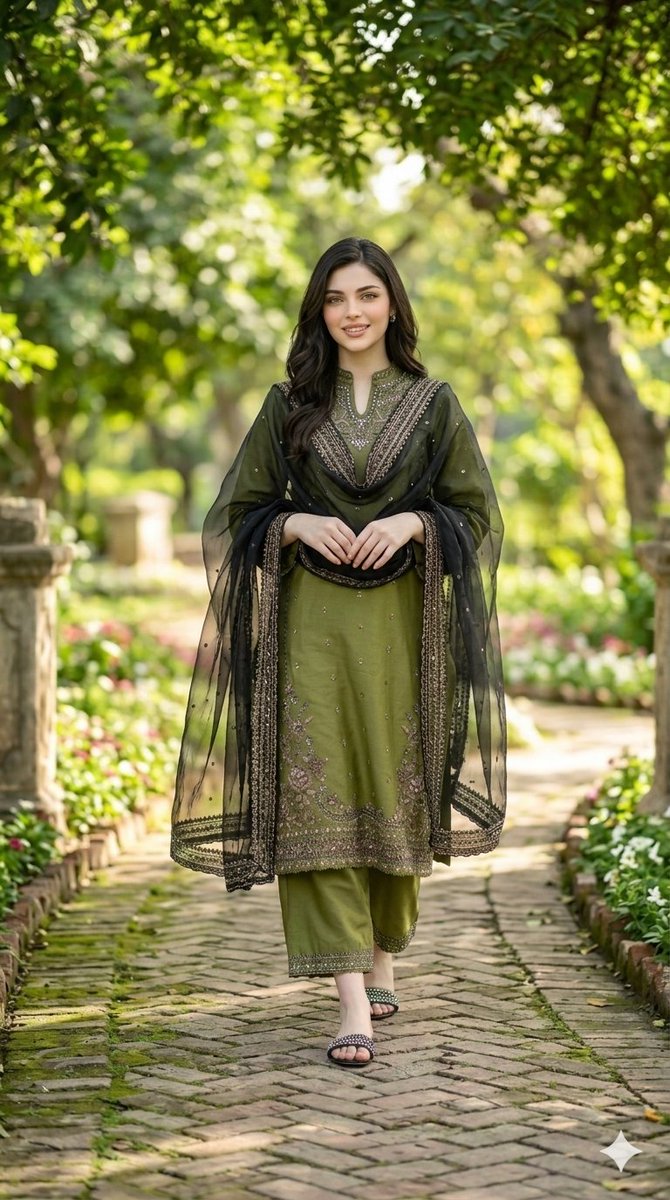 Garden Pathway Fashion Portrait