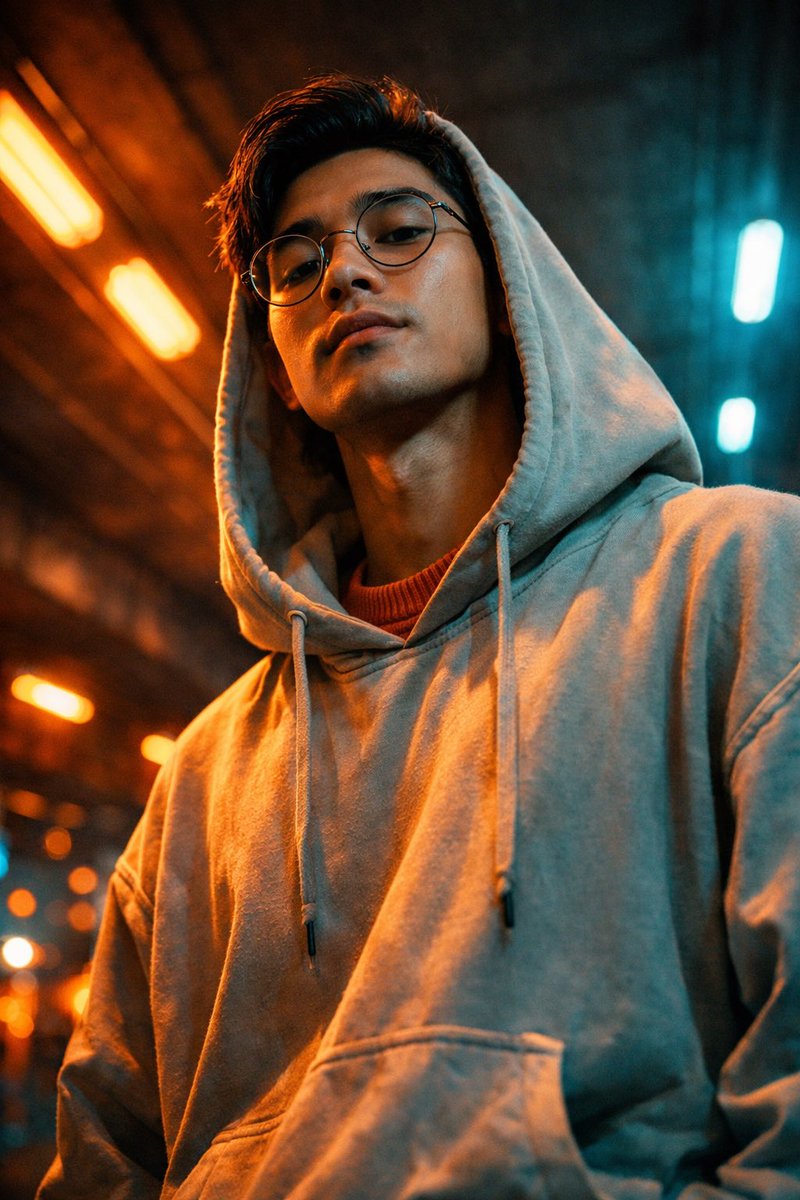 Cinematic Urban Portrait with Neon Lighting